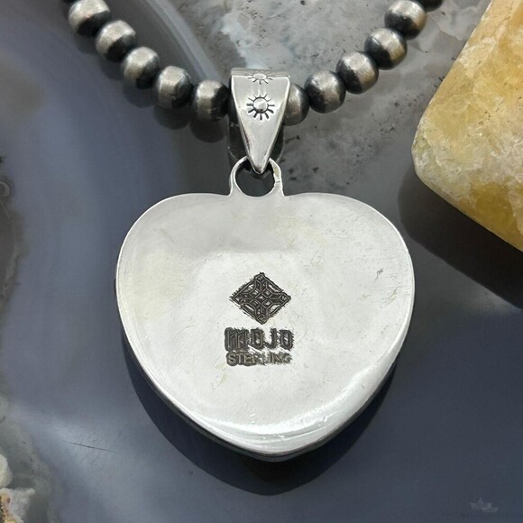 Sterling Silver Southwestern Style Charoite Decorated Heart Pendant For Women #1 - Picture 7 of 10